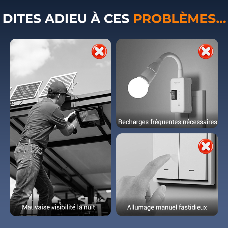 Lampe Solaire à Clip Extérieur avec Détecteur de Mouvement