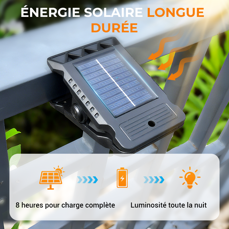 Lampe Solaire à Clip Extérieur avec Détecteur de Mouvement